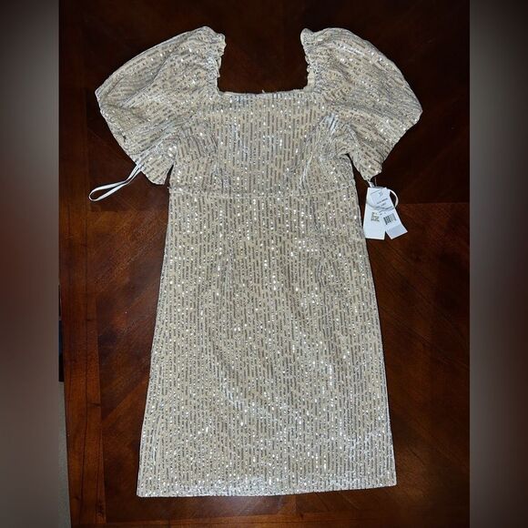 Julia Jordan Women's Puff Sleeve Velvet Sequin Sheath Dress - Picture 3 of 8